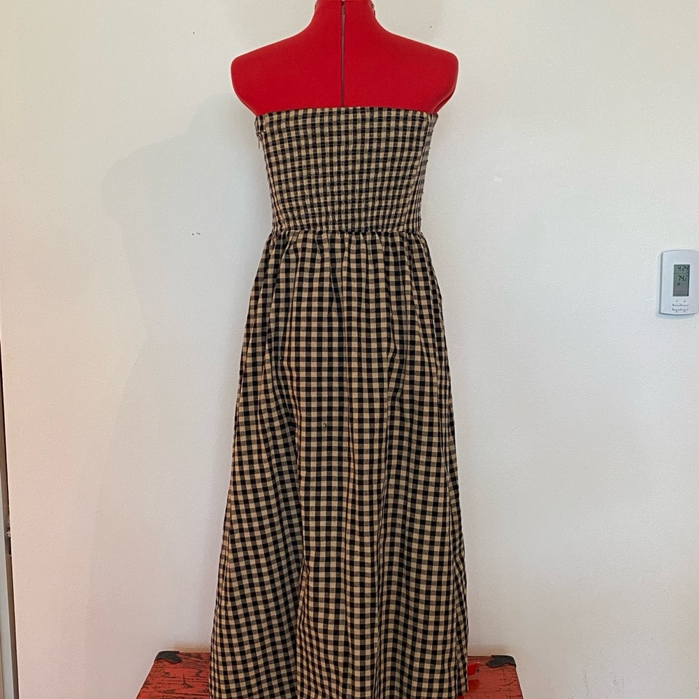 DISSH Elm Checkered Black Cream Strapless Dress in US 6 - Picture 5 of 10